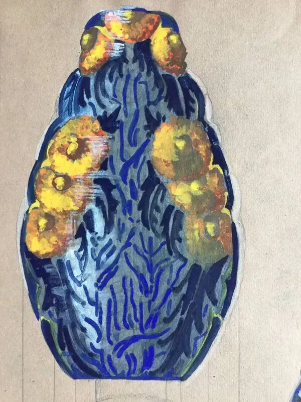 Illustration numéro 2 du produit France LAMBERT 1902-1981.Gouache.Projet de vase Art Déco,vers 1925