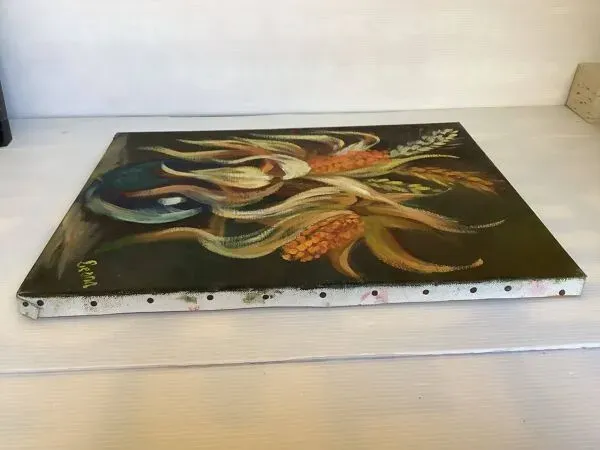 Illustration numéro 2 du produit Tableau bouquet nature morte huile sur toile signée