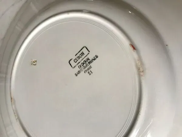 Illustration numéro 2 du produit Plat rond Digoin Sarreguemines modèle ''Cibon'' années 30-40