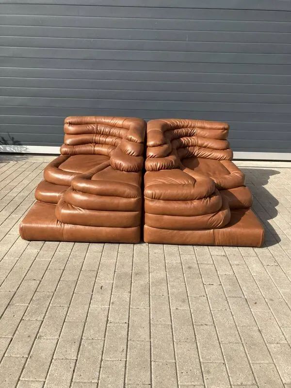 Illustration numéro 2 du produit 2x De Sede Terrazza Ds-1025 (rechts & links element) Cognac