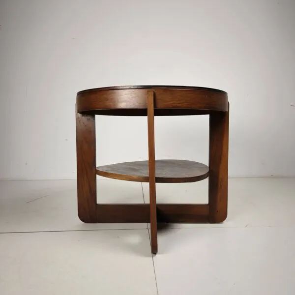 Illustration numéro 2 du produit Table d'appoint en chêne de l'École d'Amsterdam avec motif carré, Pays-Bas, vers 1925