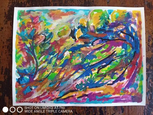 Illustration numéro 2 du produit pierre Lacroux (1909- 1993) Gouache sur papier 24 x 32 cm - de 1989 - (316)