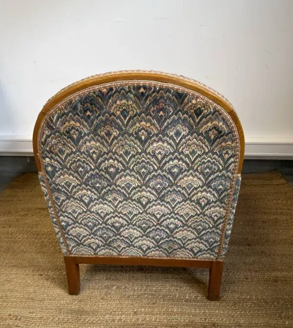 Illustration numéro 2 du produit Fauteuil club vintage style Art Déco en bois courbé