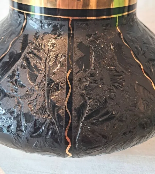 Illustration numéro 2 du produit Vase Art Déco en Verre de Boom Hyalite Noir de la Verrerie De Rupel