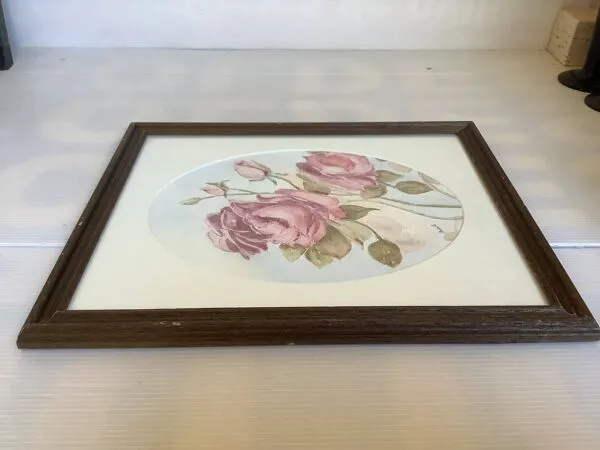 Illustration numéro 2 du produit Tableau bouquet de roses aquarelle signée