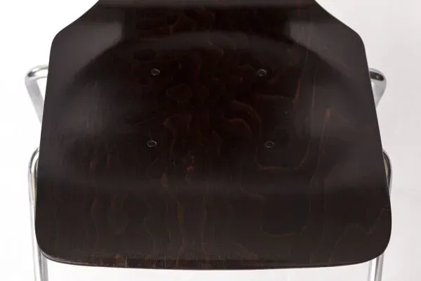 Illustration numéro 2 du produit Chaise Flötotto Pagwood (1/12) – Classique du design allemand, années 1970, chrome et contreplaqué