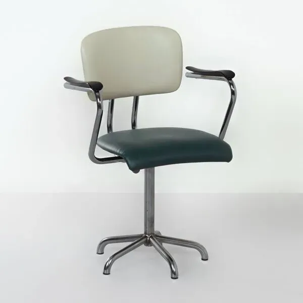 Illustration numéro 2 du produit Chaise de bureau industrielle avec accoudoirs par toon de wit pour de wit, années 1950   gr