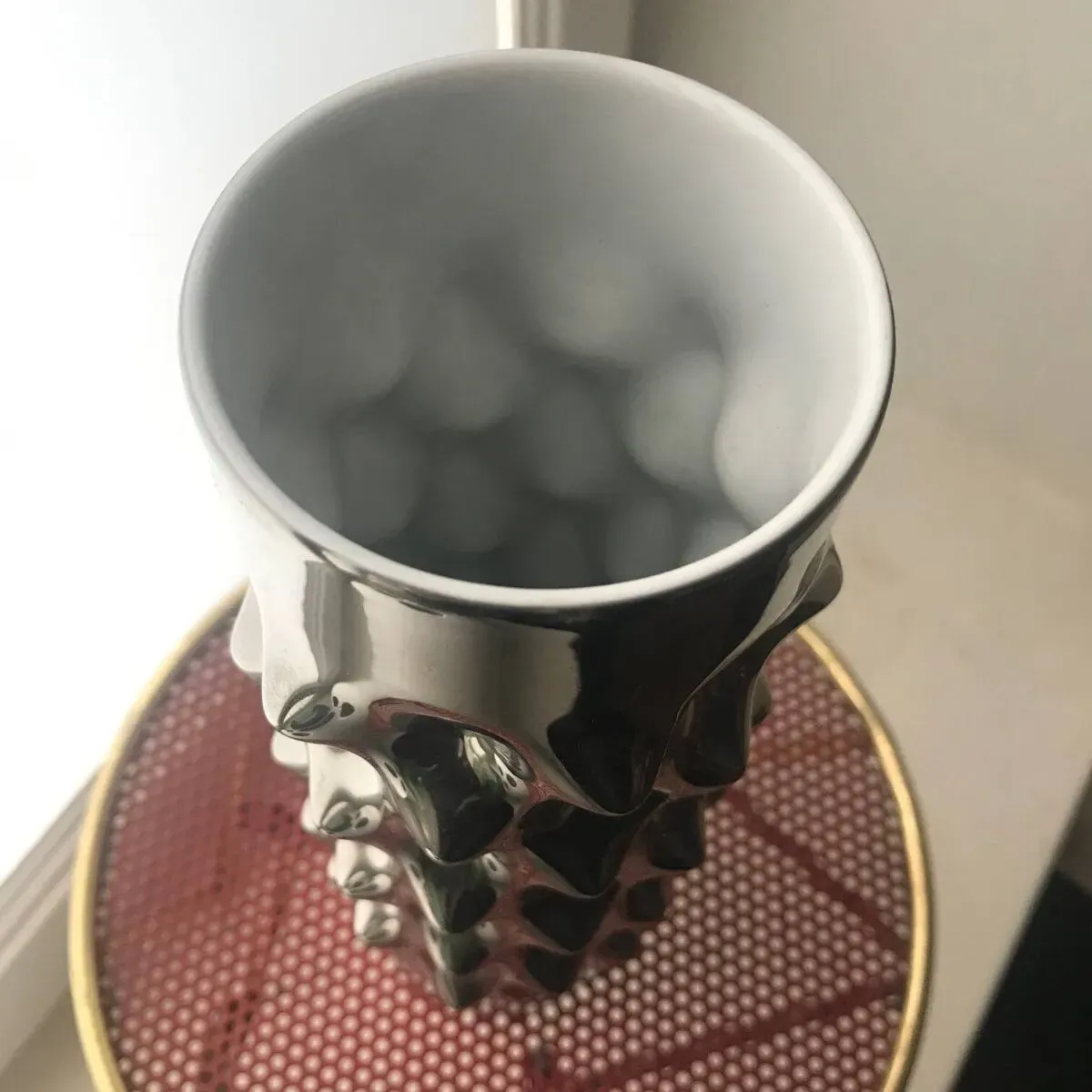 Illustration numéro 2 du produit Vase Platiné Vintage • ''Vibrations'' • Rosenthal • 1970