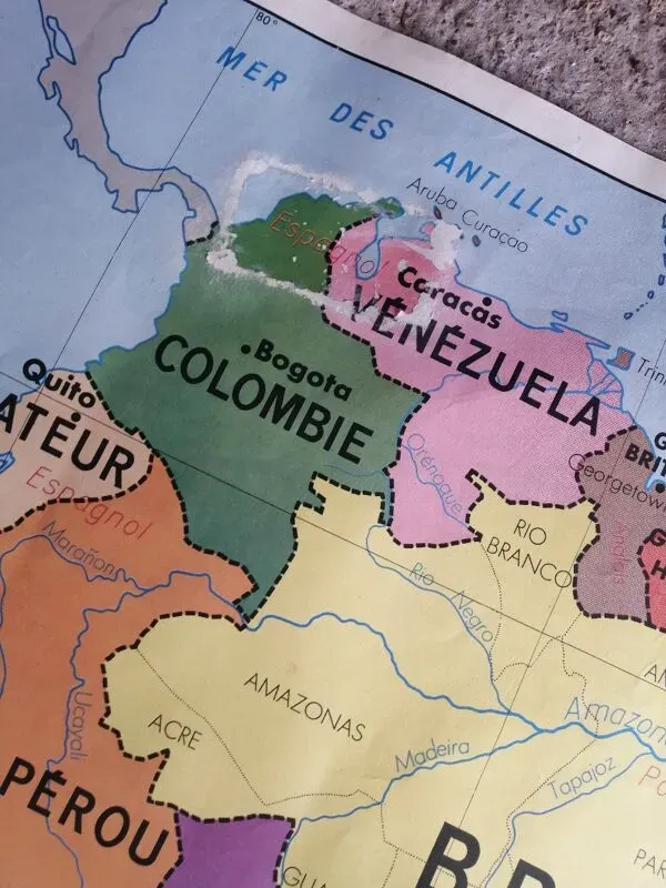 Illustration numéro 2 du produit Carte scolaire vintage mdi Asie URSS -Amérique du Sud.