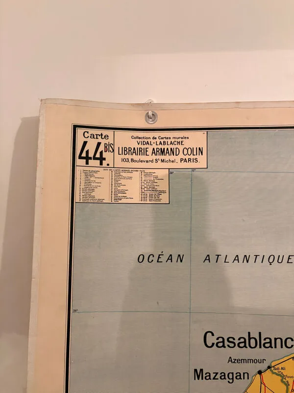Illustration numéro 2 du produit Carte géographie Maroc vintage Vidal Lablache