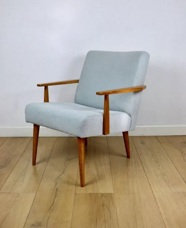 Illustration numéro 2 du produit Fauteuil vintage avec accoudoirs Loft - bleu ciel