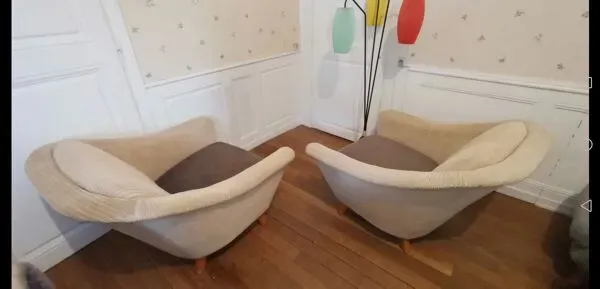 Illustration numéro 2 du produit Fauteuil club annees 50 60