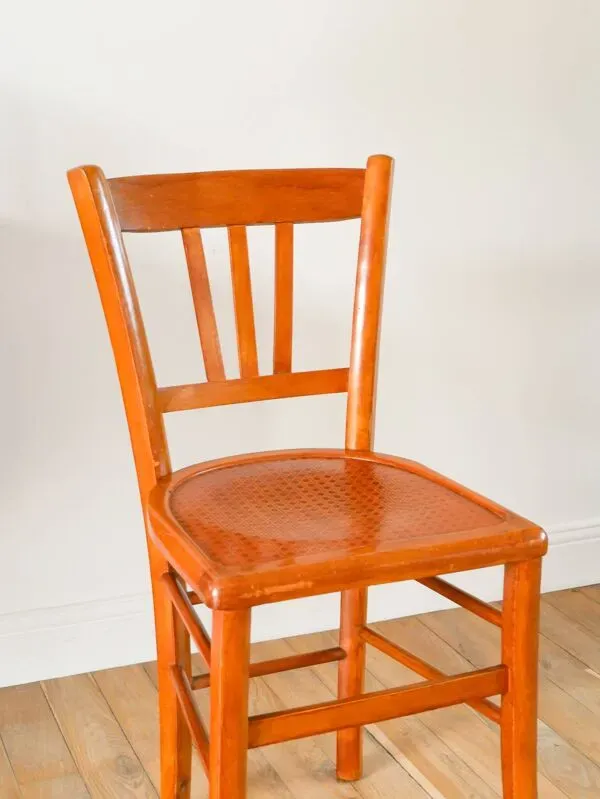 Illustration numéro 2 du produit lot de 4 chaises bistrot Luterma, effet cannage, 1950