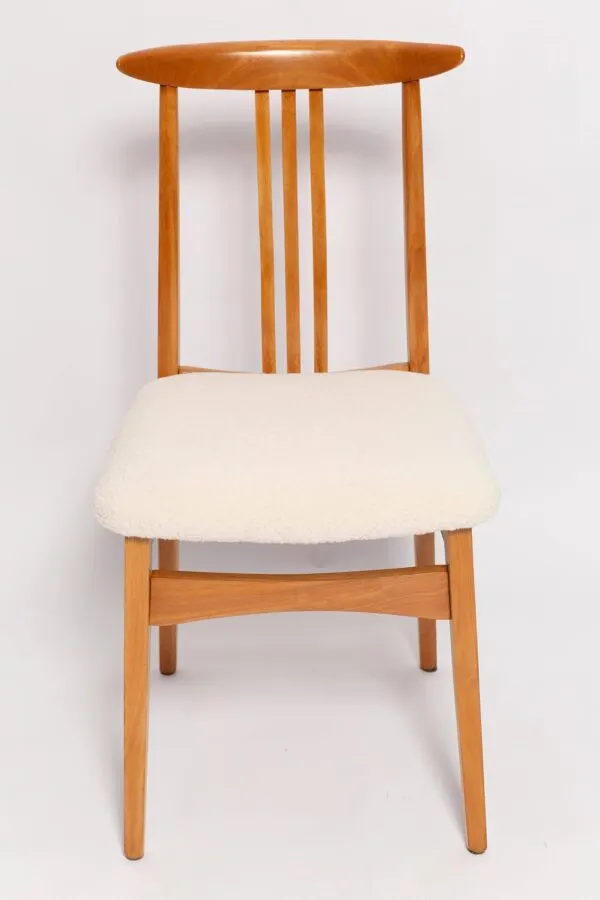 Illustration numéro 2 du produit Chaise Mid-Century en Bouclé Ivoire Crème, conçue par M. Zielinski, Europe, 1960s