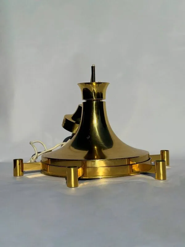 Illustration numéro 2 du produit Carl Fagerhult pour Fagerhults – Lustre en laiton, Suède, années 1970