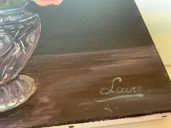 Illustration numéro 2 du produit Tableau bouquet de rosesn huile sur toile signée