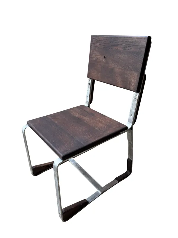 Illustration numéro 2 du produit Chaise basse de salon — chêne et chrome, années 1930