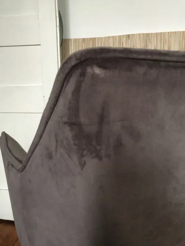 Illustration numéro 2 du produit Fauteuil pivotant en tissu gris style industriel