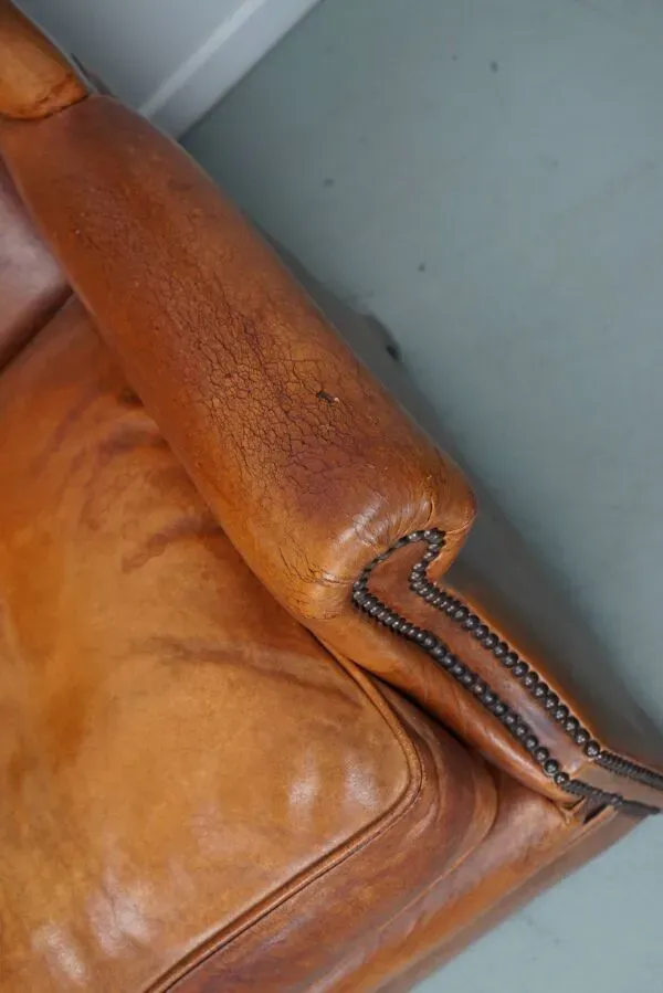 Illustration numéro 2 du produit Fauteuil vintage hollandais en cuir cognac