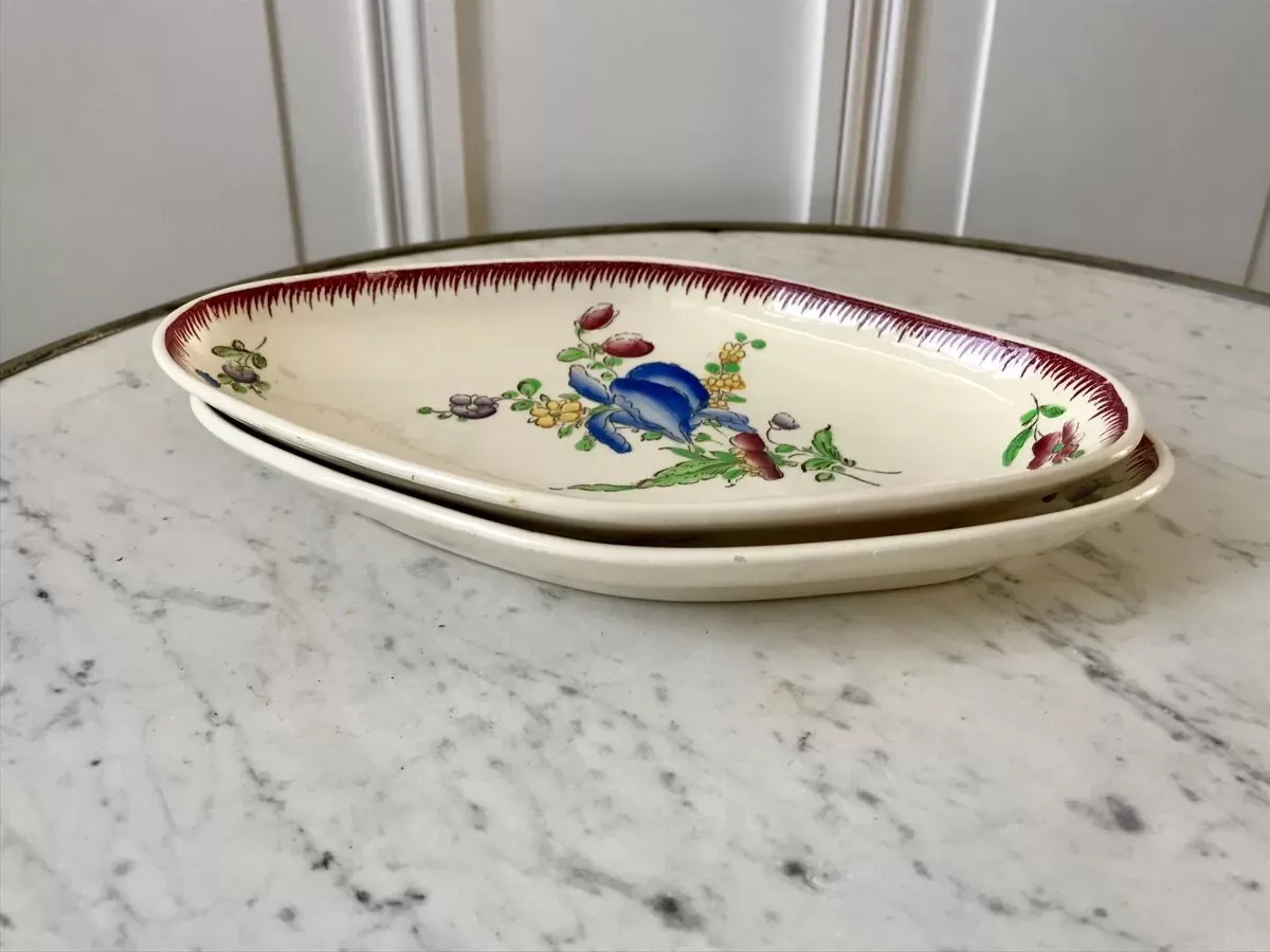 Illustration numéro 2 du produit duo de raviers Villeroy & Boch La Louvière fabrication belge en Terre de Fer début XXème