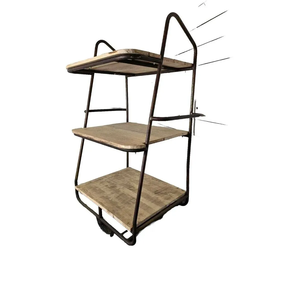 Illustration numéro 2 du produit étagère chariot industriel en fer et bois