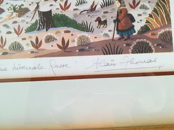 Illustration numéro 2 du produit Lithographie Alain Thomas Scène hivernale Russe