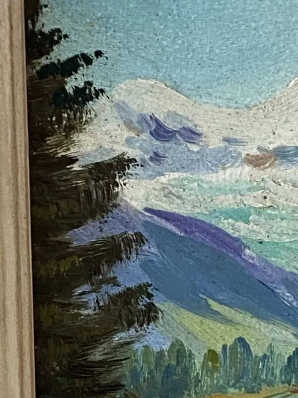 Illustration numéro 2 du produit Peinture à l'Huile sur Panneau Vintage Signée CLAUDE SARGUE Paysage 2