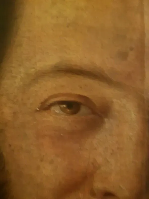 Illustration numéro 2 du produit Huile sur toile portrait noble cadre monté à clé