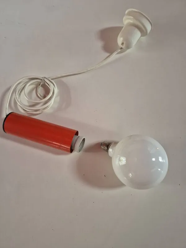 Illustration numéro 2 du produit Suspension Tube Vintage Orange - Design Années 70 - Space Age