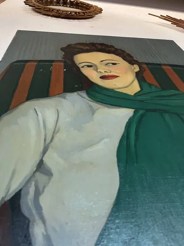 Illustration numéro 2 du produit Portrait féminin – Pierre Morosini, 1956 – Huile sur toile, École de Paris