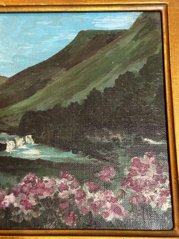 Illustration numéro 2 du produit Eugène Mannessier - École de Paris - Paysage Montagne en été - Huile s