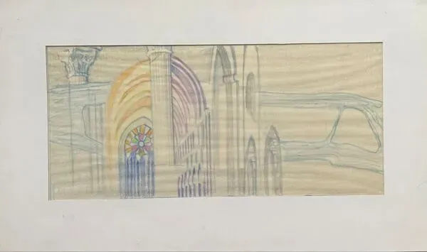 Illustration numéro 2 du produit Tableau dessin intérieur Notre-Dame de Paris vitrail