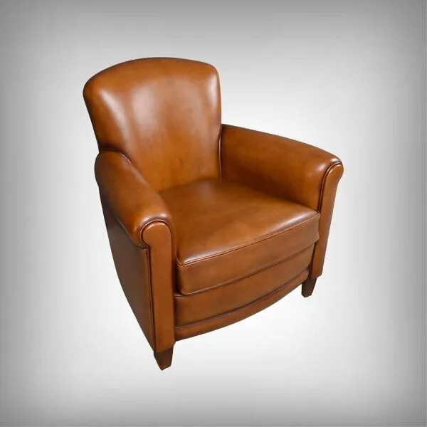 Illustration numéro 2 du produit Paire de fauteuils club en cuir
