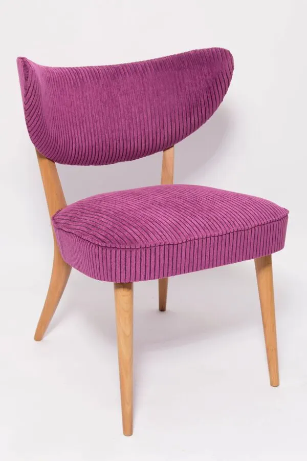 Illustration numéro 2 du produit Fauteuil Club Violet en Velours Milieu du Siècle, Europe, 1960s