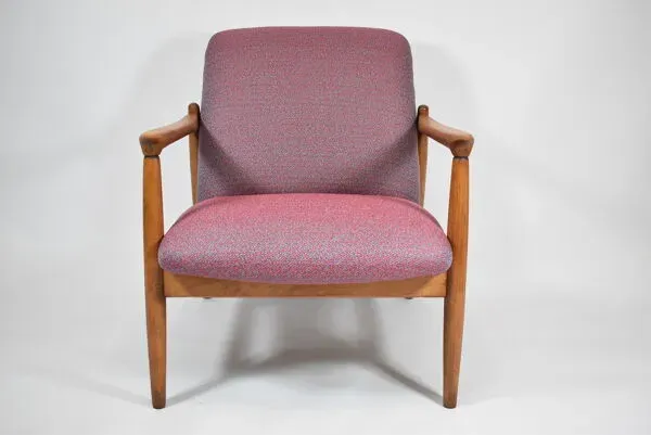 Illustration numéro 2 du produit Fauteuil original GFM-64, années 1960, designer E. Homa, bleu orange violet