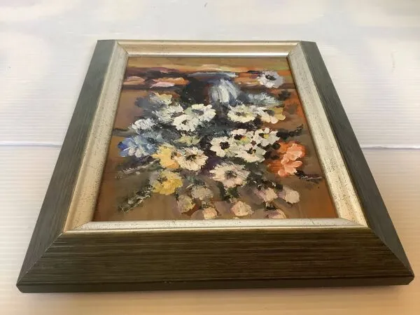 Illustration numéro 2 du produit Petit tableau bouquet de fleurs huile sur toile