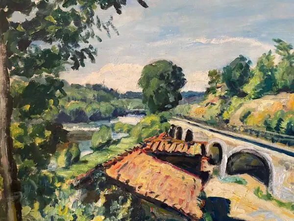 Illustration numéro 2 du produit Paysage de village signé Faucher