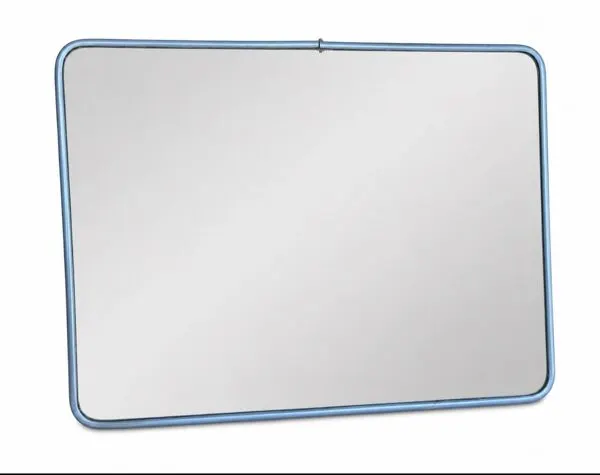 Illustration numéro 2 du produit Grand miroir barbier bleu métallisé