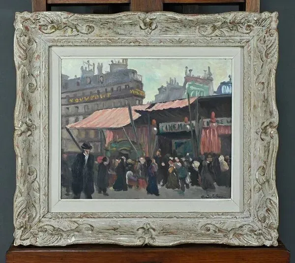 Illustration numéro 2 du produit Tableau « Scène de Rue », de C. Subileau – Début XXe