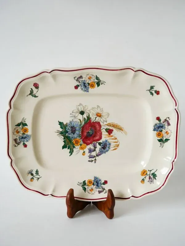 Illustration numéro 2 du produit Plat rectangulaire Digoin Sarreguemines modèle Agreste, 1960