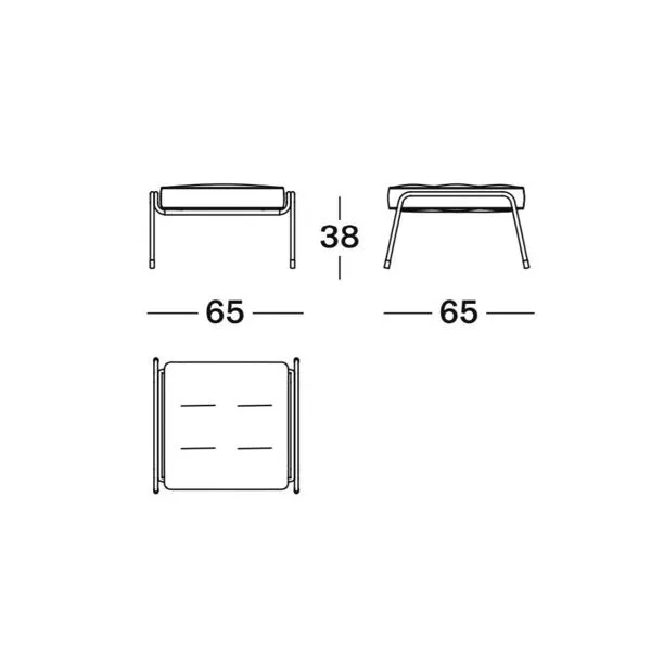 Illustration numéro 2 du produit Fauteuil et pouf Maggiolina –Design Marco Zanuso – Cuir & Structure orange