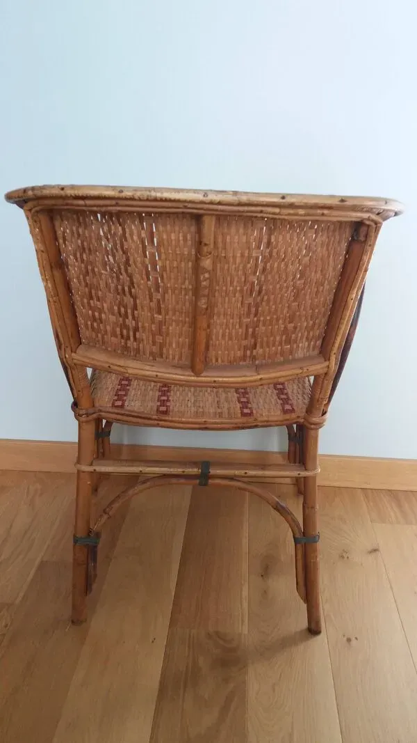 Illustration numéro 2 du produit Fauteuil bistrot en bambou et osier