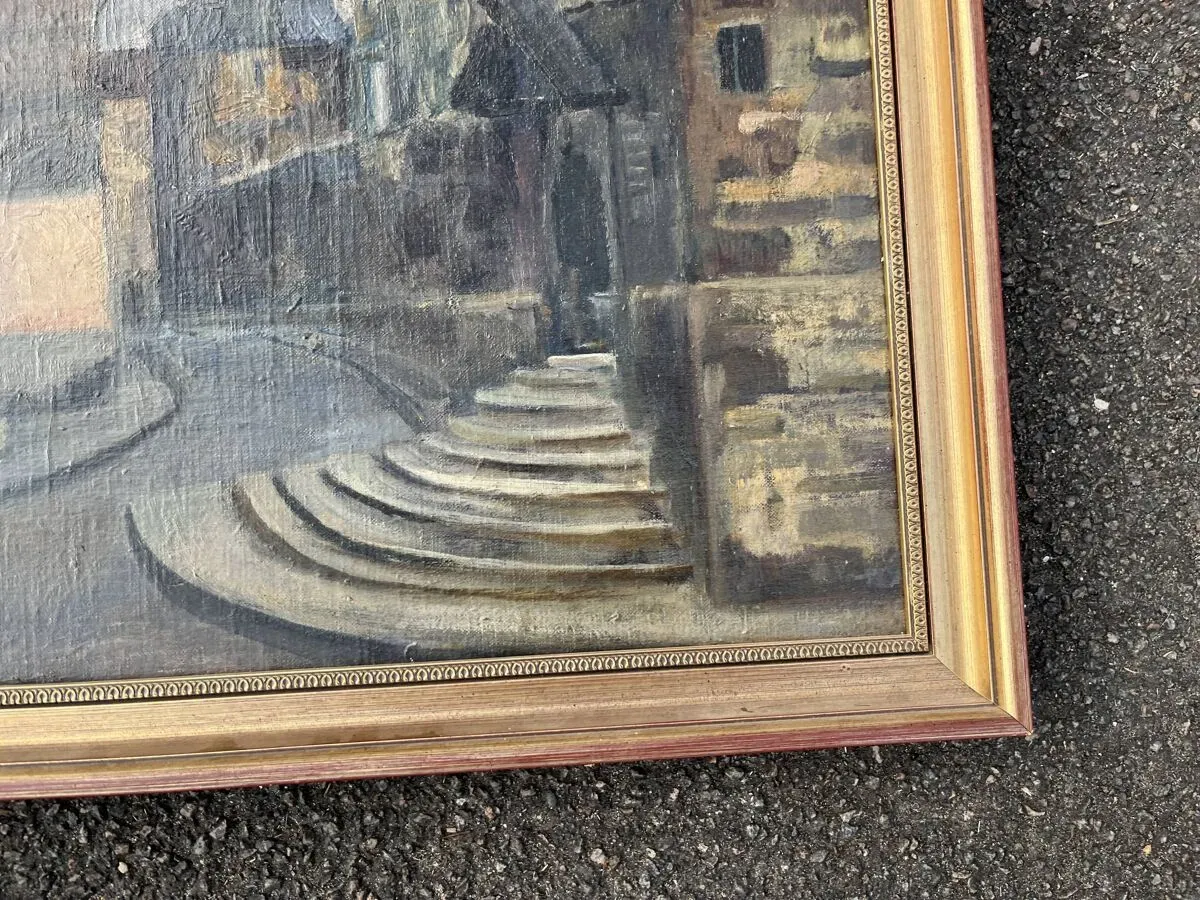 Illustration numéro 2 du produit Tableau Scène urbaine, post-impressionniste 1930-50