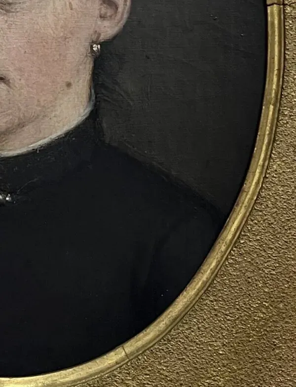 Illustration numéro 2 du produit Portrait, huile sur toile jeune femme, signé Louis Joseph Digout, XIXème s.