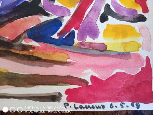 Illustration numéro 2 du produit Pierre Lacroux (1909- 1993) Gouache sur papier 24 x 32 cm - de 1989 - (318)