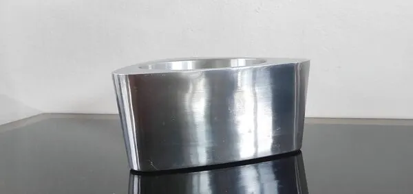 Illustration numéro 2 du produit Grand Bougeoir / Photophore Vintage IKEA Aluminium Brossé 90s