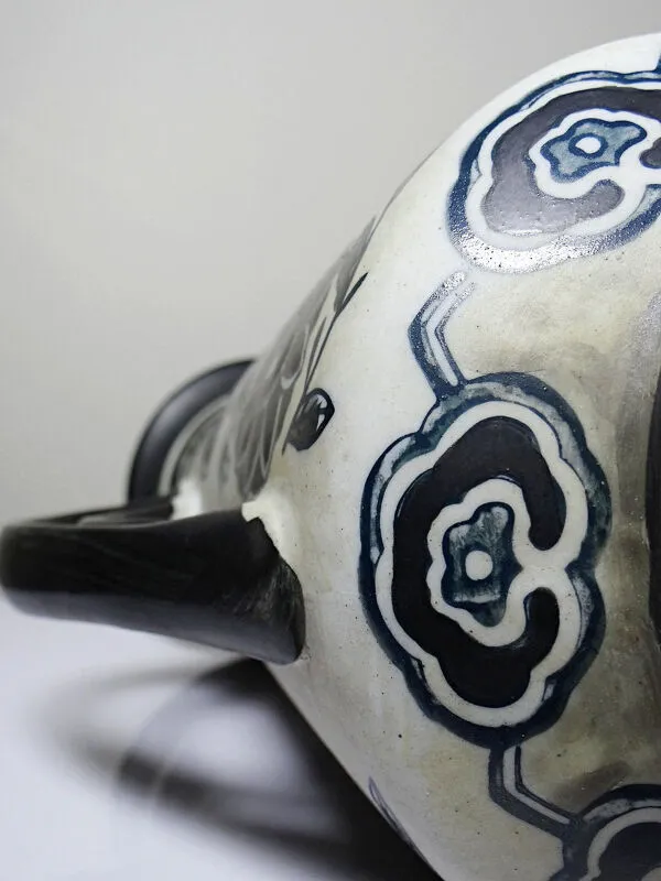 Illustration numéro 2 du produit Vase Art déco en grès fin, style Art nouveau et chinoiserie, 1920-40