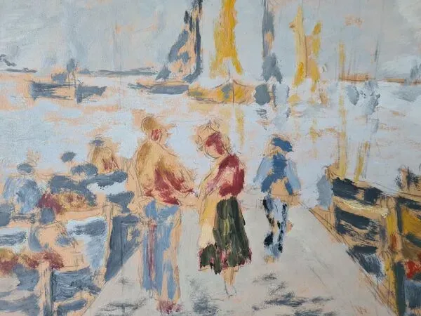 Illustration numéro 2 du produit Retour de pêche - technique mixte post-impressionniste