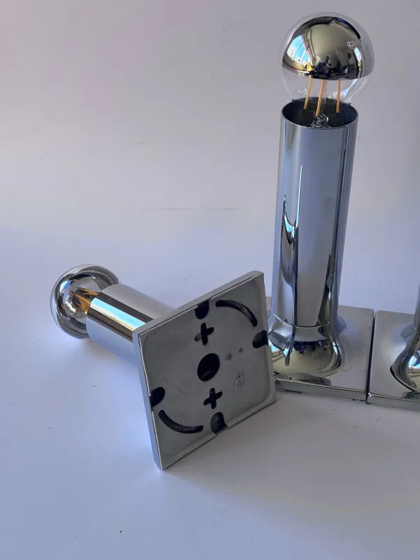 Illustration numéro 2 du produit Plafonniers Space Age en chrome par Rolf Krüger pour Staff Leuchten, A