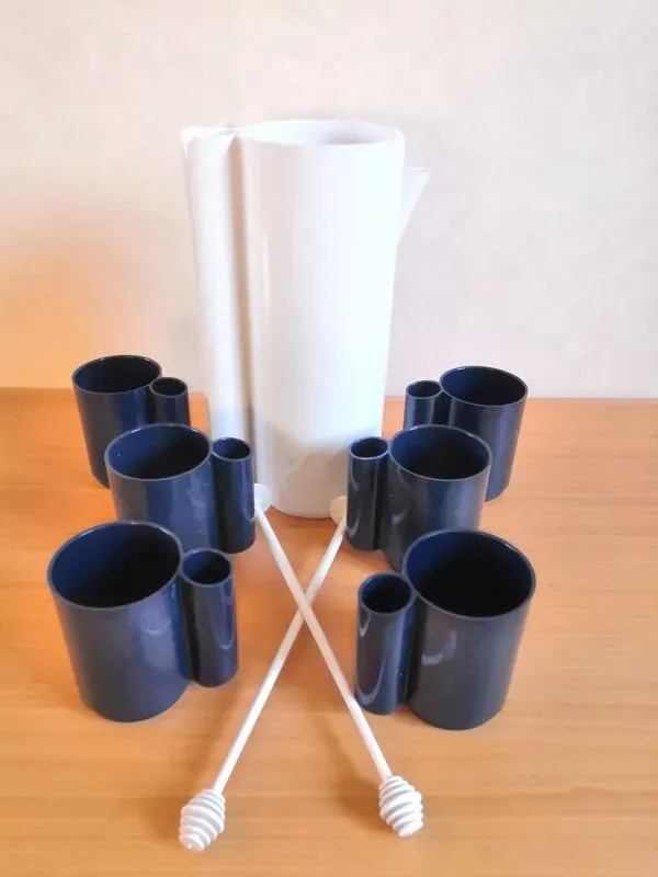 Illustration numéro 2 du produit Service à orangeade bicolore design Jean Pierre Vitrac années 70